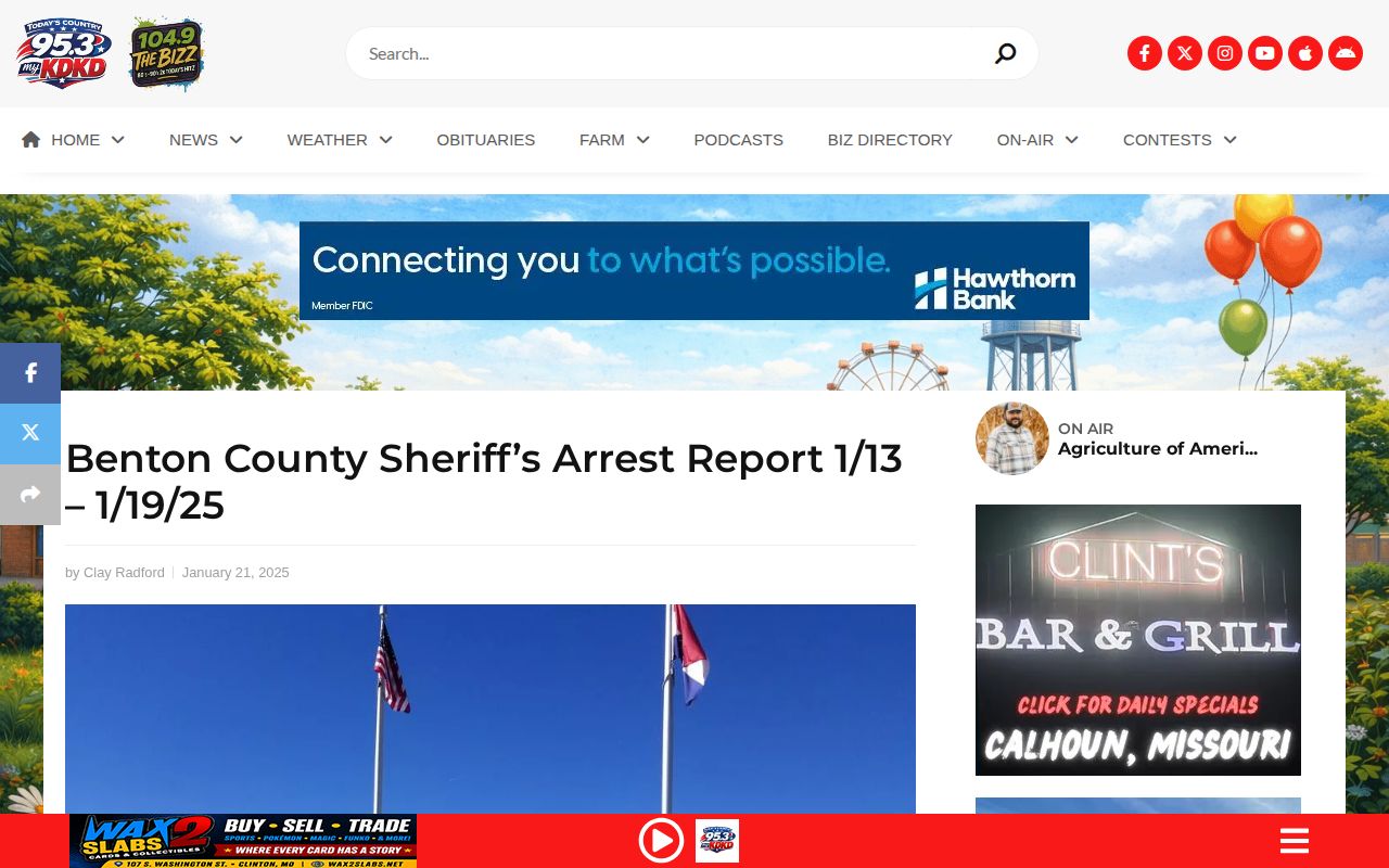 myKDKD Benton County weekly arrest report, a local news record source